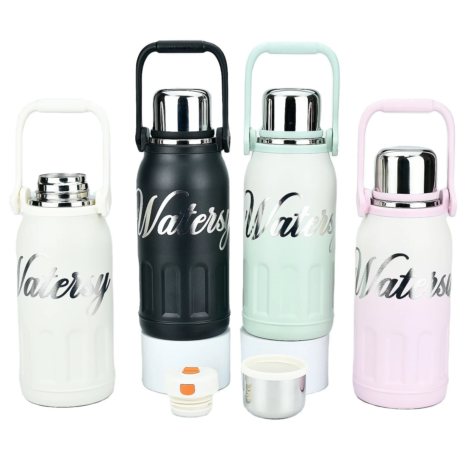 Water Thermos 1200ml Sports Water Bottle Drinking Bottle Vacuum Insulated Stainless Steel Drinkware With Lift Hands
