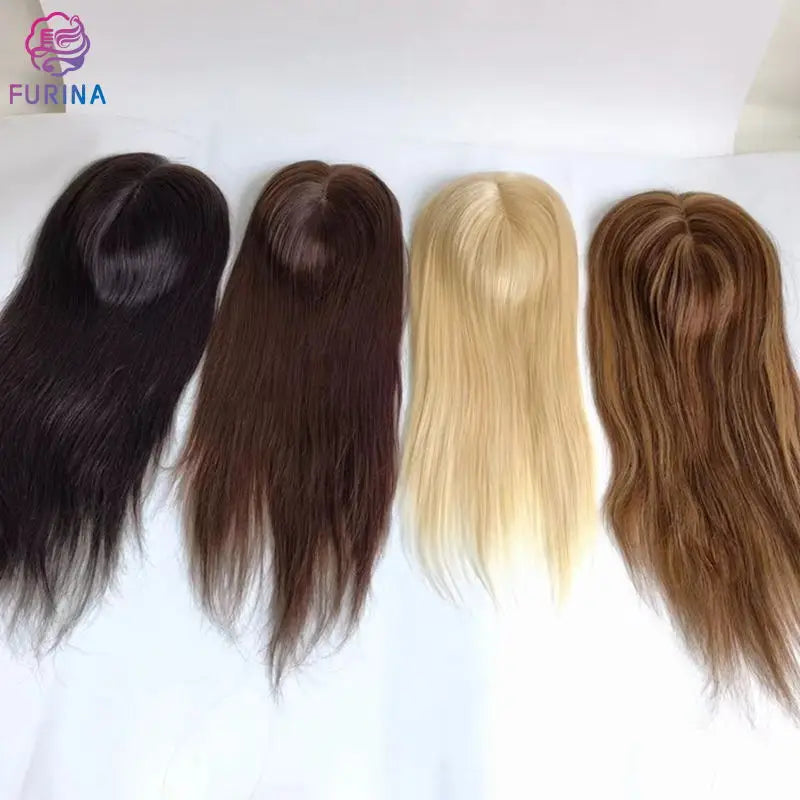 Wholesale Useful for Sparse Hair Imite Needle Injection Process Multi-color Customization Virgin 100% Human Hair Woman Topper