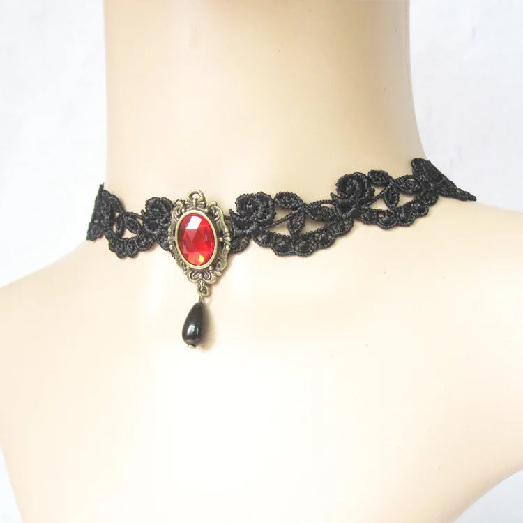 Lace Choker Necklace Gothic Jewelry Cute Necklace Pendant Women Accessories False Collar Fashion
