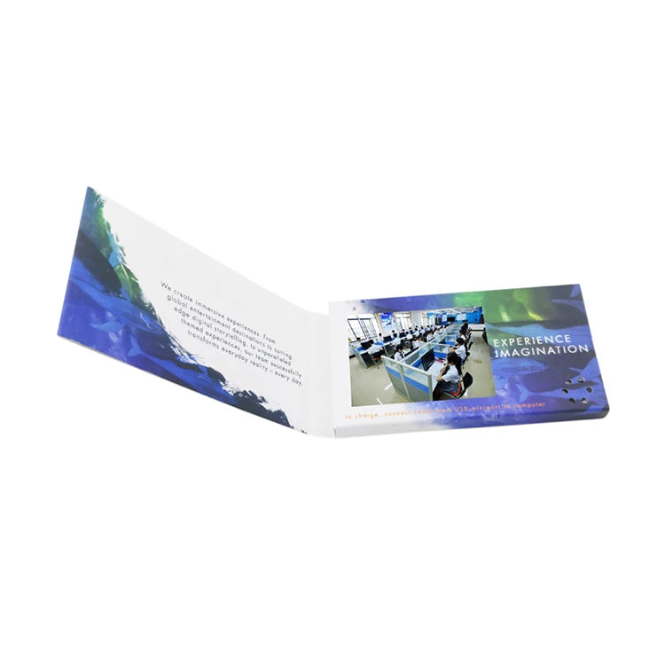 Smart Gadget 2.4 Inch LCD Screen Digital Video Greeting Card with Paper Material Rechargeable Battery for Business Gifts
