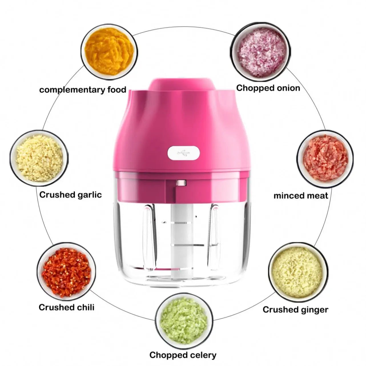 Dropshipping 2021 Drop Shipping Portable Durable Rechargeable Electric Garli Chopper Custom Logo and Packaging