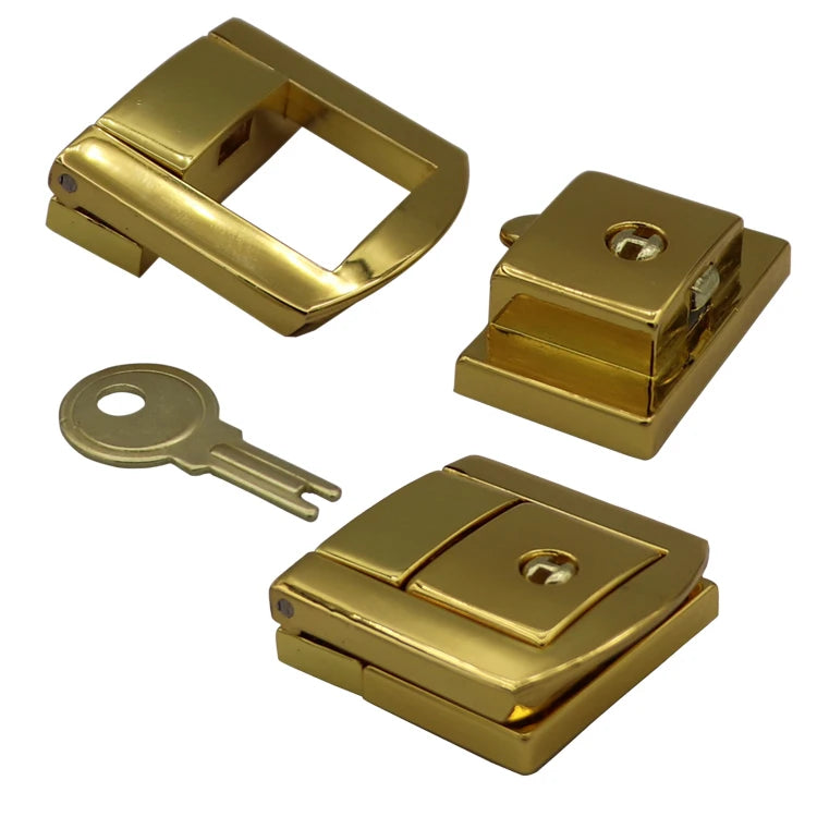 Wholesale GeXin High Quality Aluminum Briefcase Die Casting Zinc Alloy Chrome Plated Latch Lock 36x35mm Custom Logo for MegaBDM