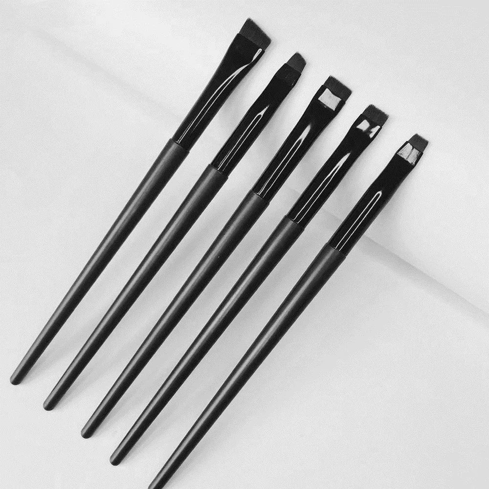 Portable Super Thin Angle Liner Brush Angled Flat Head Eyeliner Eyebrow Flat Brow Brush