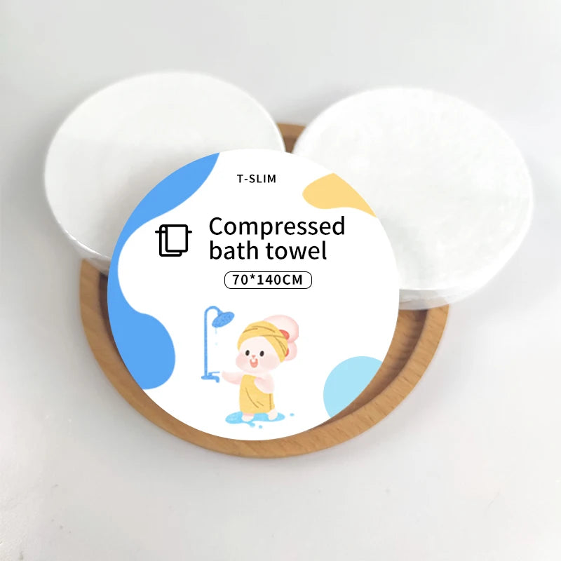 Hot Sale Plant Fiber Compressed Bath Towel for Salon Spa Hotel Travel Beach Camping Dry Disposable Compressed Towel