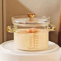 Heat Resistant Thickening Glass Borosilicate Glass Cooking Pot with Cover Lid Housewares