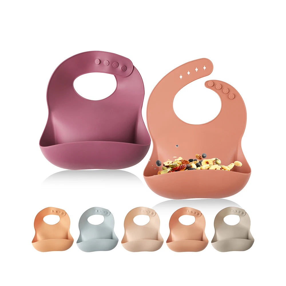 Bpa Free Waterproof Bandana Cotton Silicone Toddler Teething Feding Baby Silicone Bibs Pacifier Set for Baby Bibs Bandana