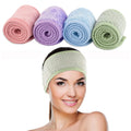 Spa Facial Headband Makeup Hair Wrap Adjustable Coral Fleece Hair Band Soft Towel Head Band for Face Washing Shower Sports