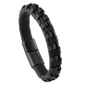 2025 YK Men's Fashion Personalized Wrap Genuine Leather Stainless Steel Buckle Bracelet