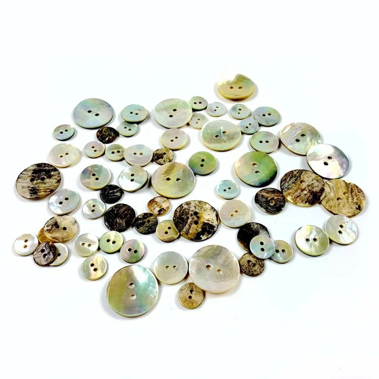 Japanese Agoya Akoya Shell Buttons for Clothes 2 Holes Large Size Flatback Style with Round Pattern for Decorative Purpose