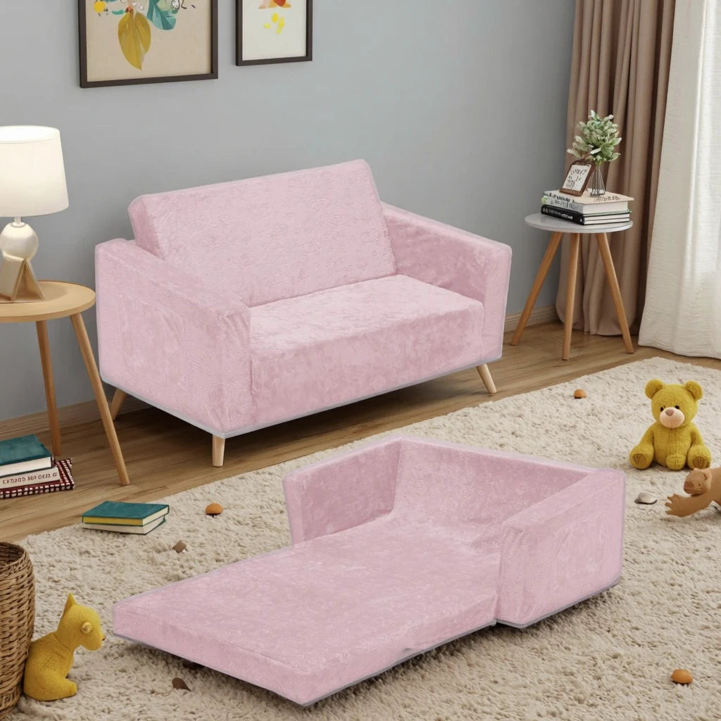 Kingworth Kidsroom 2-In-1 Flip Open Couch Children Foam Convertible Folding Kids Sofa Chair