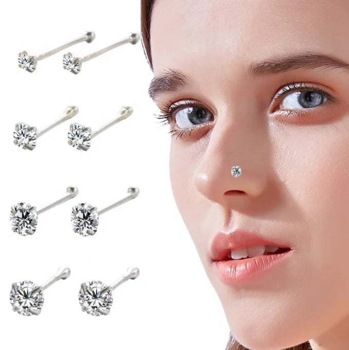 Gaby Fashion Jewelry Heart Shaped 925 Sterling Silver 18K Gold Plated Body Piercing Jewelry Nose Ring for Women
