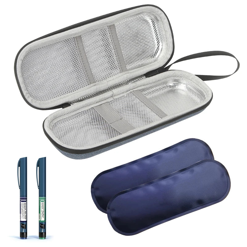Travel Insulin Pump Pen EVA Hard Shell Cooler Case Diabetic Supplies Organizer Insulated Insulin Organizer Medical Bag
