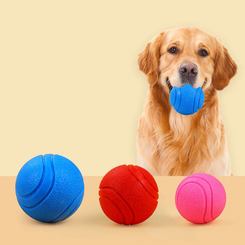 Dog Toy Ball Rubber Pattern Solid Elastic Indestructible Ball Rubber Dog Toy Pet Interactive Movement Toys