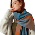 Autumn Warmth Cashmere Tassel Long Shawl Same Plaid Winter Scarf for Women