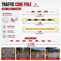 ABS Reflective Traffic Safety Sign Long 3.2meters Extendable Collapsible Connect Pole Road Cone Bar Traffic Cone Rod Tails