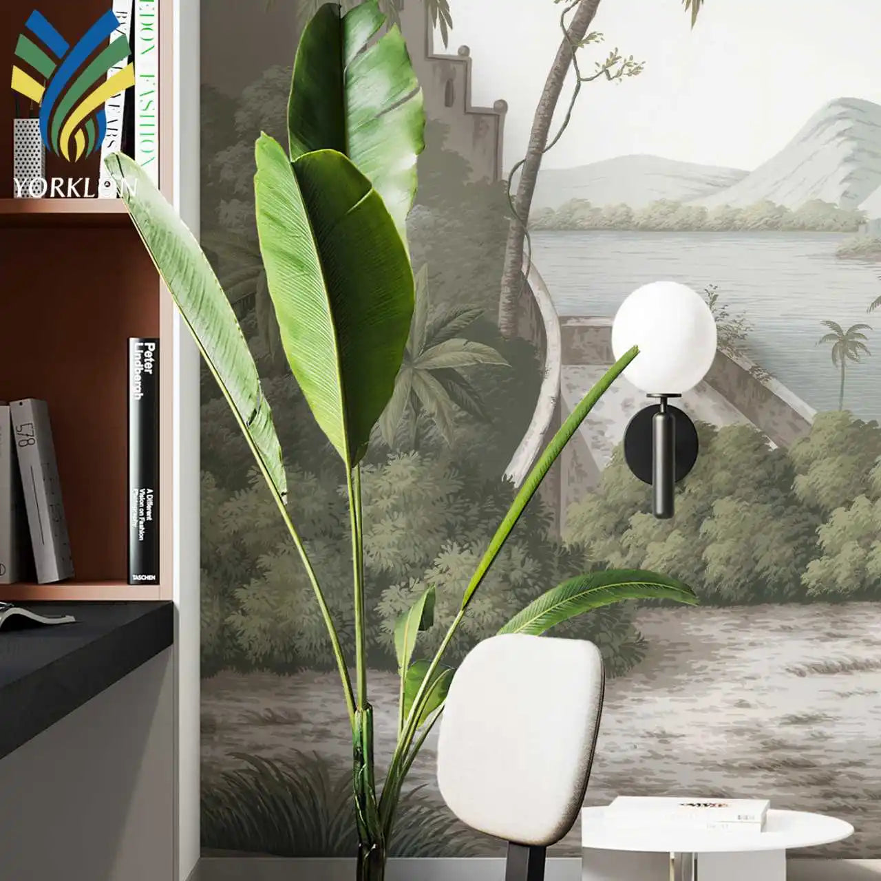 YKEAX Custom 189 3D 5D 6D Botanical Tropical Patterned Wall Mural Modern Luxury Fabric Wallpaper for Office Walls