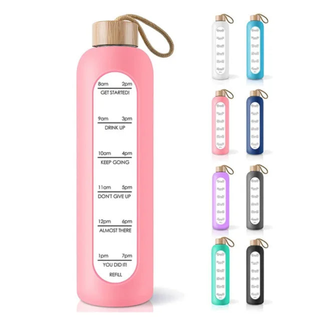 FX Factory Bottle Time Single Wall Big Capacity Water Bottle Logo Customized Time Maker High Borosilicate Glass Bottle