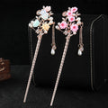 Chinese Style Tassels Metal Hair Sticks Hairpin Pearl Hair Pins Clip Flower Hair Chopsticks Wedding Party Headwear Headpiece