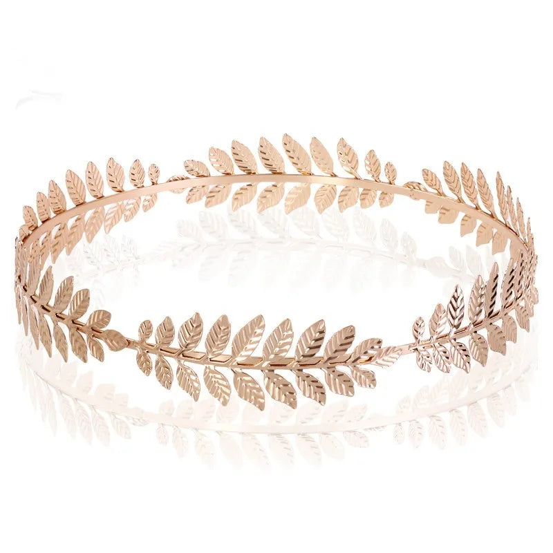 Fashion Gold Leaves Headband Bridal Tiara Crown Baroque Metal Hair Band Hair Accessories
