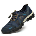 2024 Summer Cross-Border Men's Sports Casual Running Shoes Breathable Korean Mesh Wading Shoes with Lace-Up Closure