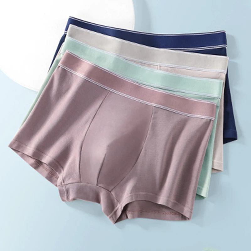 Wholesale High Quality European Size Cotton Soft Striped Breathable Comfortable Men's Free Size Mixed Colors Underwear Pants