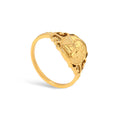 French Vintage Cupid Pattern Titanium Steel Ring INS Style Plated 18k Gold Personality Ring Jewelry