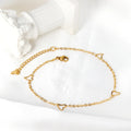 New Fashion Accessories Stainless Steel Jewelry Lobster Clasp Hypoallergenic 18k Gold Plated Minimalist Heart Anklet for Women