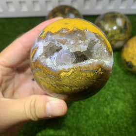 Nature Crystal Reki Spiritual Green Stone Calcite Sphere Pitersite Sphere Crystal Ball for Sell