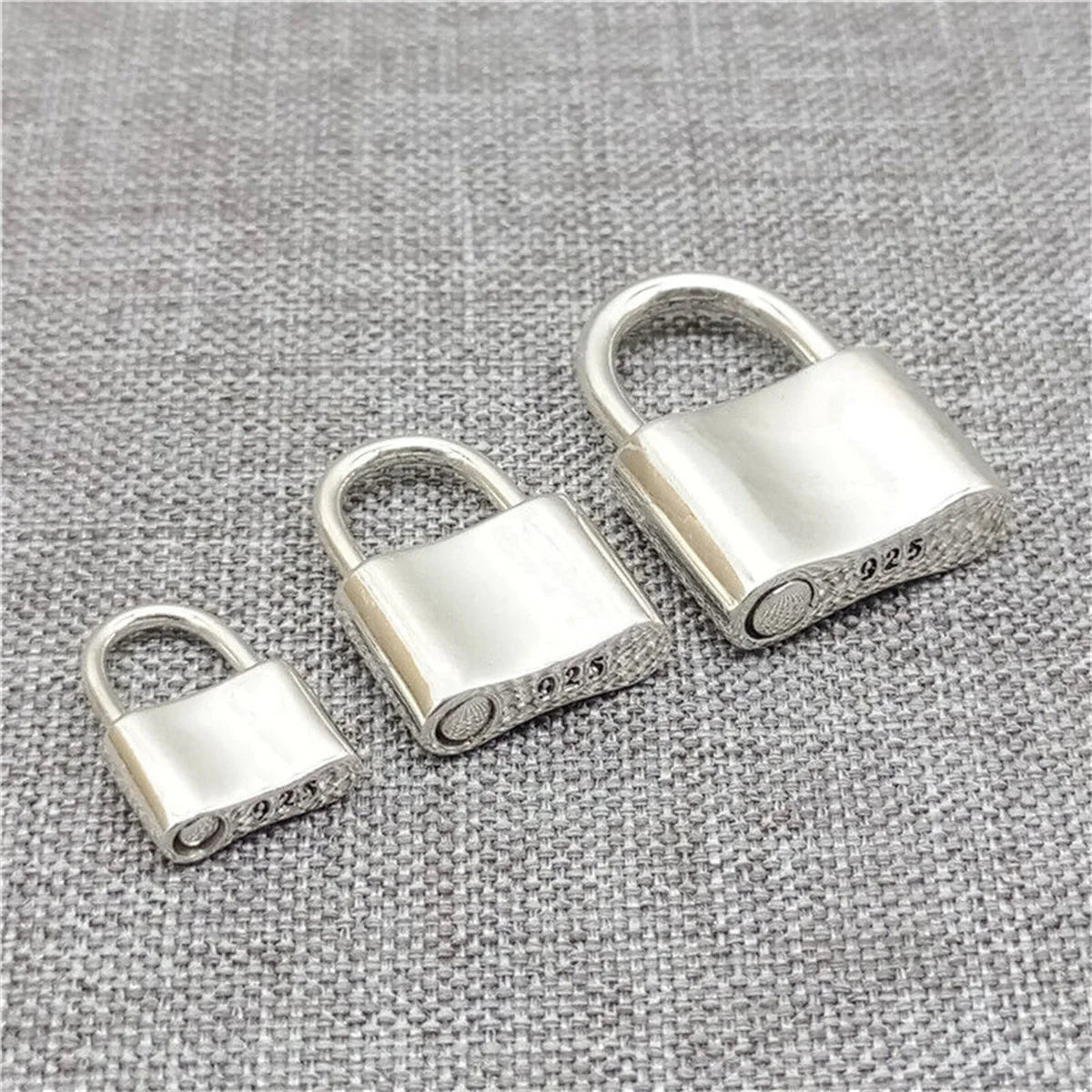 Punctual 925 Sterling Silver Trendy Natural Stone Padlock Charm Lock Pendant Clasp Can Be Opened for DIY Necklace Jewelry Making