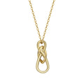 New Trendy Solid 925 Sterling Silver Jewelry 14K Gold Plated Celtic Knot Pendant Chain Necklace for Women