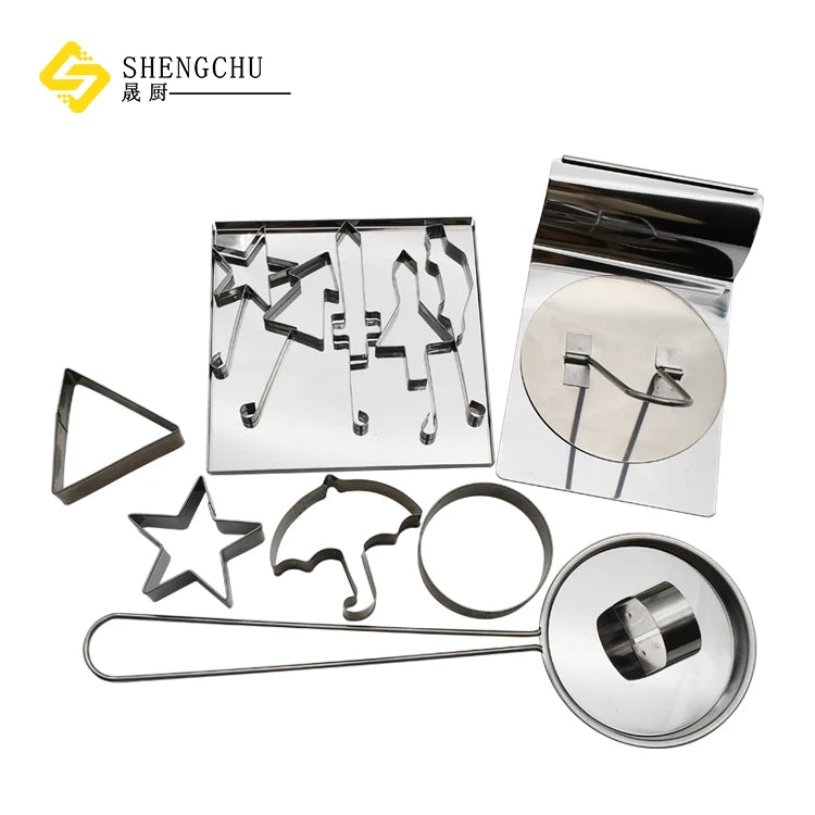 14-Piece Stainless Steel Cookie Cutter and Candy Mold Set Dalgona Korean DIY Game Kit Metal Sugar Baking Desserts Making Tool