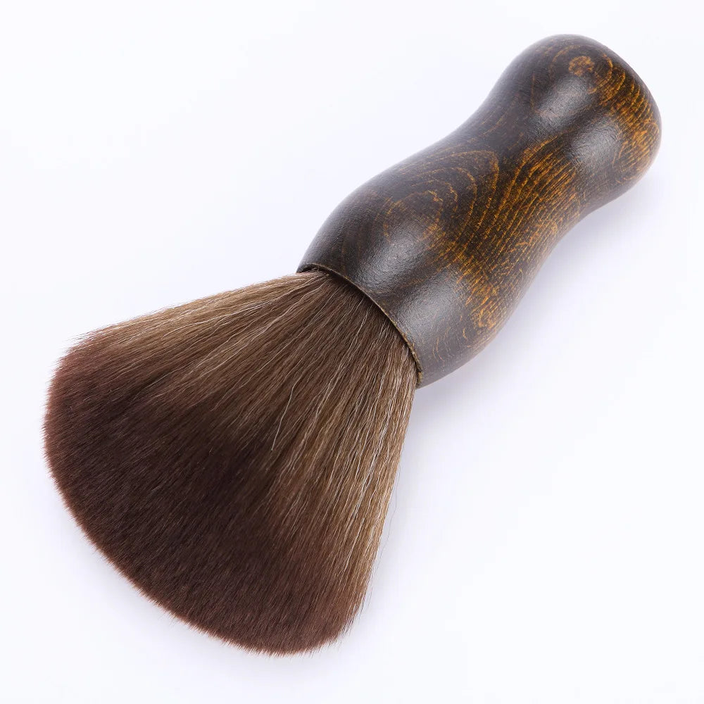Wooden Handle Nylon Hair Barber Cleaning Neck Duster Brush Private Label