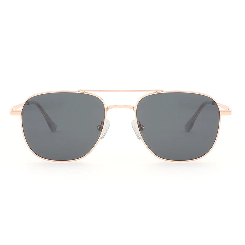 2024 Hot Sale Double Bridge Metal Frame Sunglasses Custom Logo Retro Sunglasses