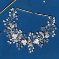 Miallo Elegant Bride Handmade Hair Vine with Hair Clips Metal Flowers and Copper Wire Decoration Wedding Hair Headpiece