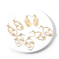 HOVANCI 4 Fashion Personality Statement Smiling Face Drop Earrings Hollow Out Gold Plated Earring for Women