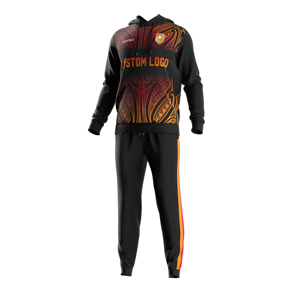 Oem Printing Sportswear Sports Team Hoodies Blank Uniform Rugby Shirt Sets Sweatshirt and Sweatpants