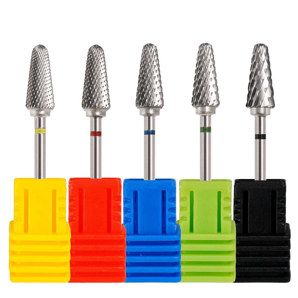 6mm Safety Umbrella Cross Cut Bits Uncoated Electric Nail Drill 5 in 1 Fast Armor Removal Tungsten Carbide Nail Drill Bit Set
