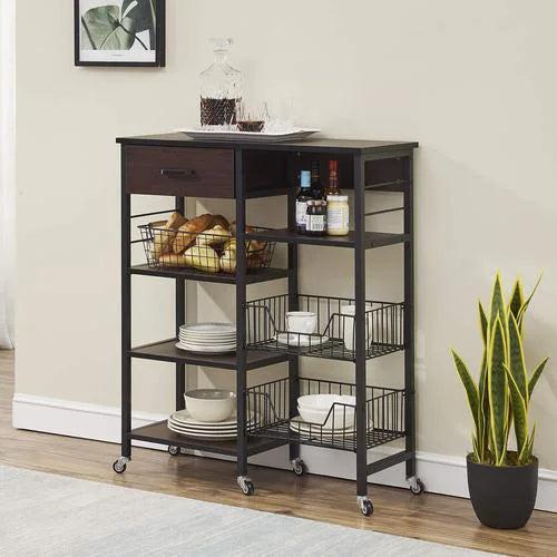 Professional Manufacture Storage Drawer Movable 4 Layer Wood Multifunction Kitchen Cart Cabinet