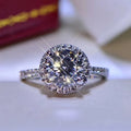 0.5-2 Ct Big VVS1 Moissanite Wedding Ring 925 Sterling Silver Excellent Cut Pass Diamond Very Sparkling Moissanite Rings