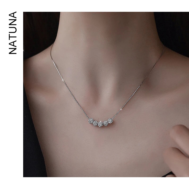 Crystal Necklace S925 Sterling Silver Jewelry Necklace 2023 Fine Jewelry Pendant Necklace for Women Mother's Day