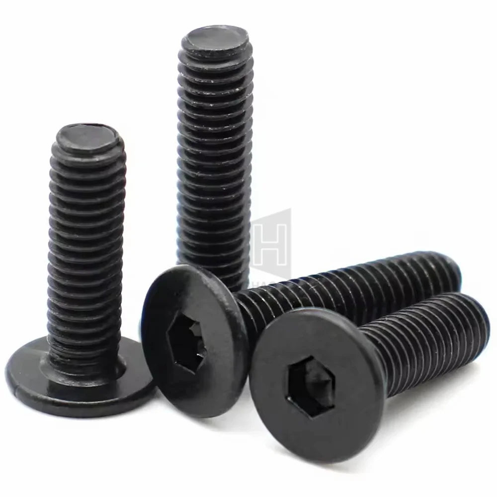 Professional Black 304 Stainless Steel M2 M2.5 M3 M4 M5 M6 M8 CM Hex Socket Ultra Thin Super Low Flat Head Allen Screw Bolt