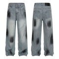Glitter Jeans Europe and America Polka Dot Washed Graffiti Men's Jeans Baggy Hanging Sensation Clothes Women Jeans