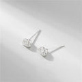 Geometric 925 Sterling Silver Retro Meteorite Texture Stud Earrings for Students Girls Jewelry