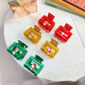 New Arrival Christmas Hair Accessories Glitter Hair Claw Clips 5 CM Square Acrylic Hair Claw for Women Girls