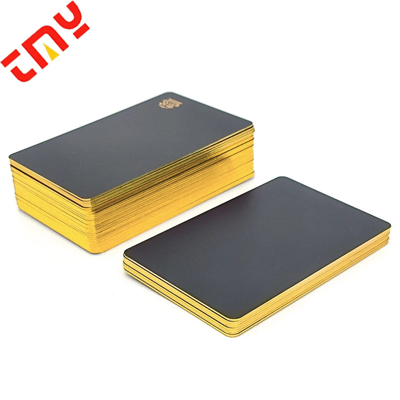 Custom Logo Magnetic Plastic Business Cards with Gold Foil Rounded Edges Custom Color Free Sample-Offset Printing