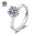 MR23 Classic 8 Claws 925 Sterling Silver Rhodium Plated Adjustable Engagement 1 Ct Moissanite Promise Fine Jewelry Ring Women