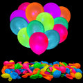 PaFu 200 Pcs 12'' UV Neon Balloons Neon Glow Party Balloons Uv Birthday Wedding Party Fluorescent Balloons Supplies
