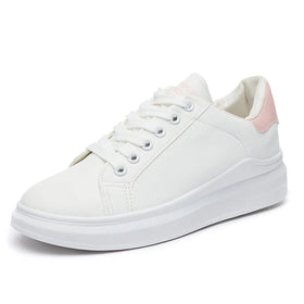 Pu Upper Women Comfortable Casual Shoes Breathable White Trainers Fashion Sneakers Customized Shoes