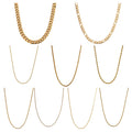 Trendy Figaro Rope Snake Jewelry Cuban Link Curb Chain Stainless Steel Neck Chains Wheat 18k Gold Filled Chain Necklace for Men