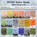 Miyuki Delica Beads 1.6 mm [19 Color Matte Opaque  AB 3 ]10g Pack